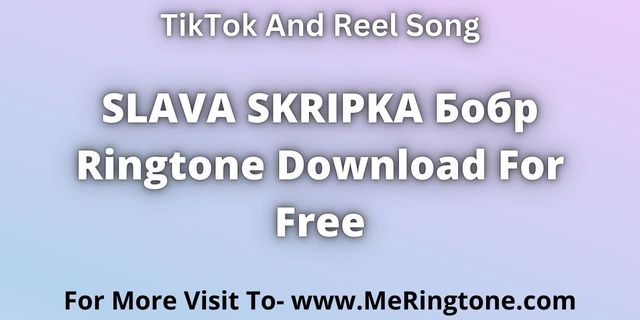 Read more about the article SLAVA SKRIPKA Бобр Ringtone Download For Free